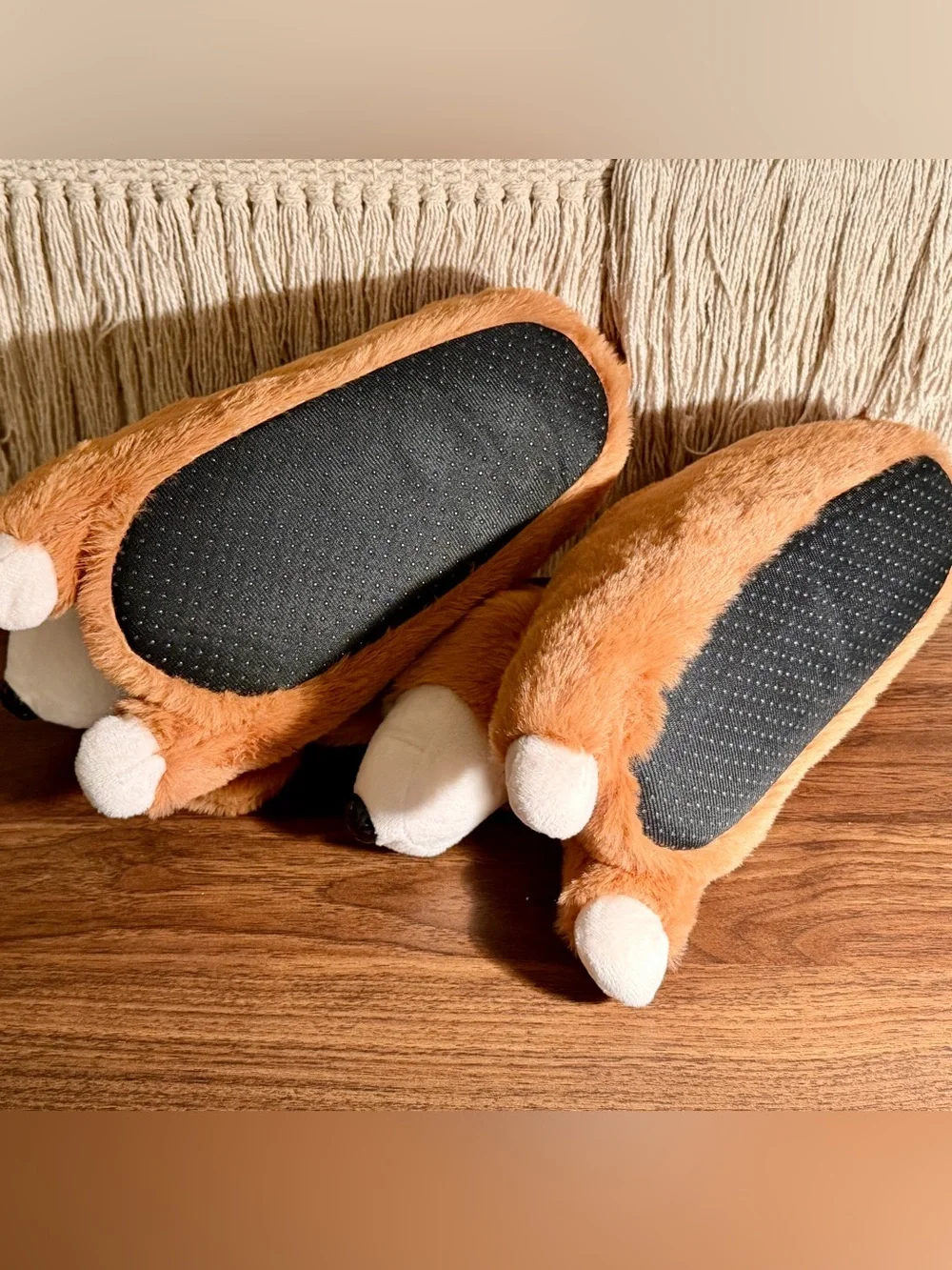 Petco 3D Dog Fuzzy Slippers, Medium